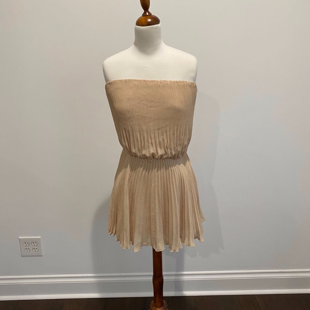 Mason by Michelle Mason Pleated Strapless Dress